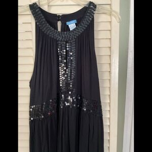 U Knit Black sequin sleeveless dress